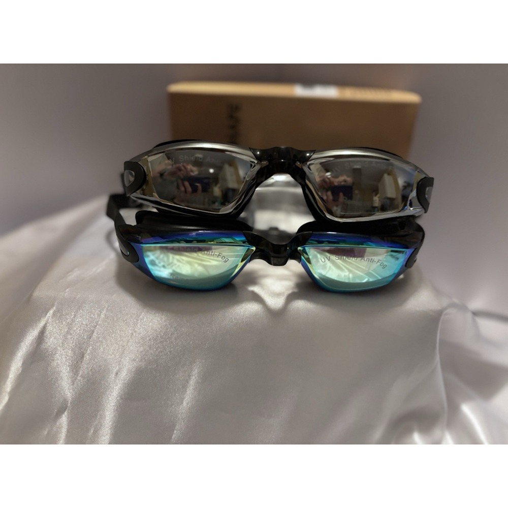 Vorshape Swim Goggles Anti-Fog UV No Leak Black Frame Mirrored X002JET3S1[A5]